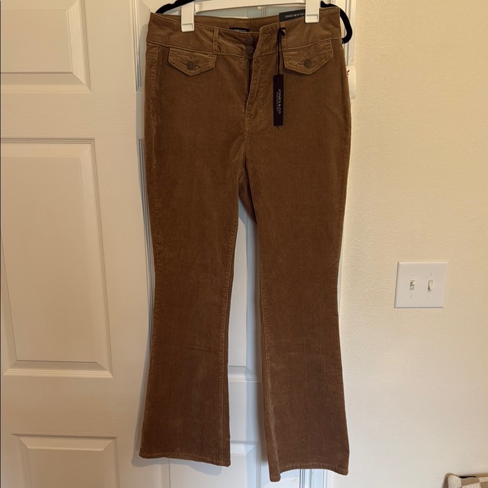 Jones New York Brown Flare Wide Leg Jeans